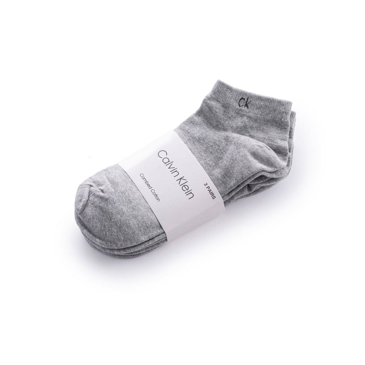CALVIN KLEIN COTTON ANKLE 3-PACK SOCKS SU35