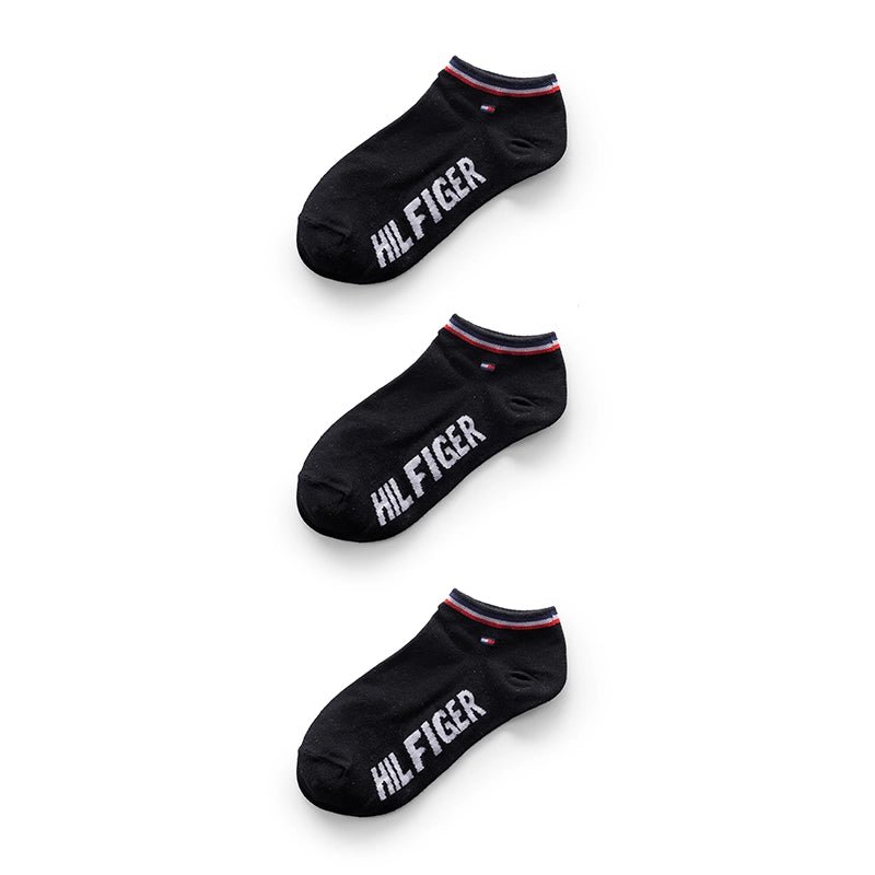 TOMMY HILFIGER COTTON ANKLE 3-PACK SOCKS SU15